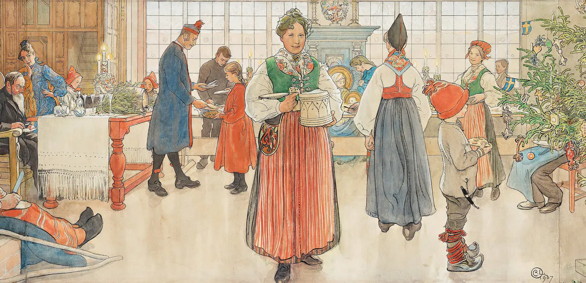 Carl Larsson, 'Nu är det jul igen', 1907, detalj. Foto: Bukowskis 