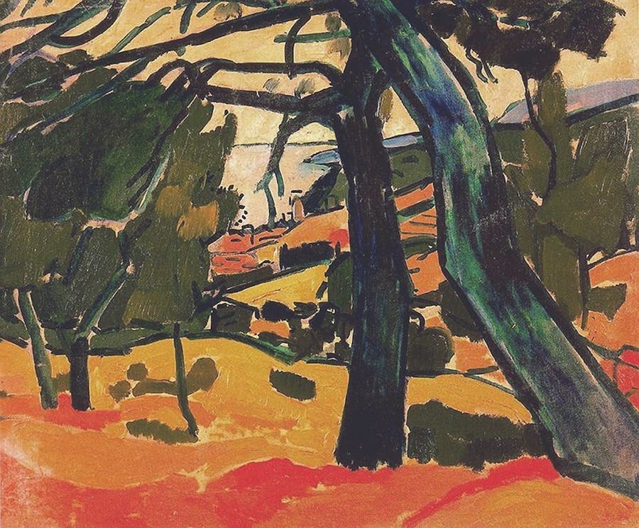 André Derain, ‘Pine Forest, Cassis’, 1907, kept in the Cantini Museum in Marseille, image © ADAGP / Paris and DACS / London 2019