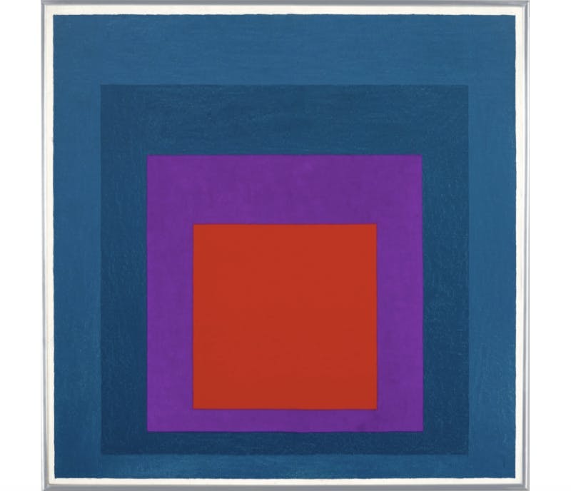 The current highest auction price for a work by Josef Albers was in 2017 with "Homage to the Square: Temperate" from 1957, which sold for $3 million at Sotheby's. Photo © Sotheby's
