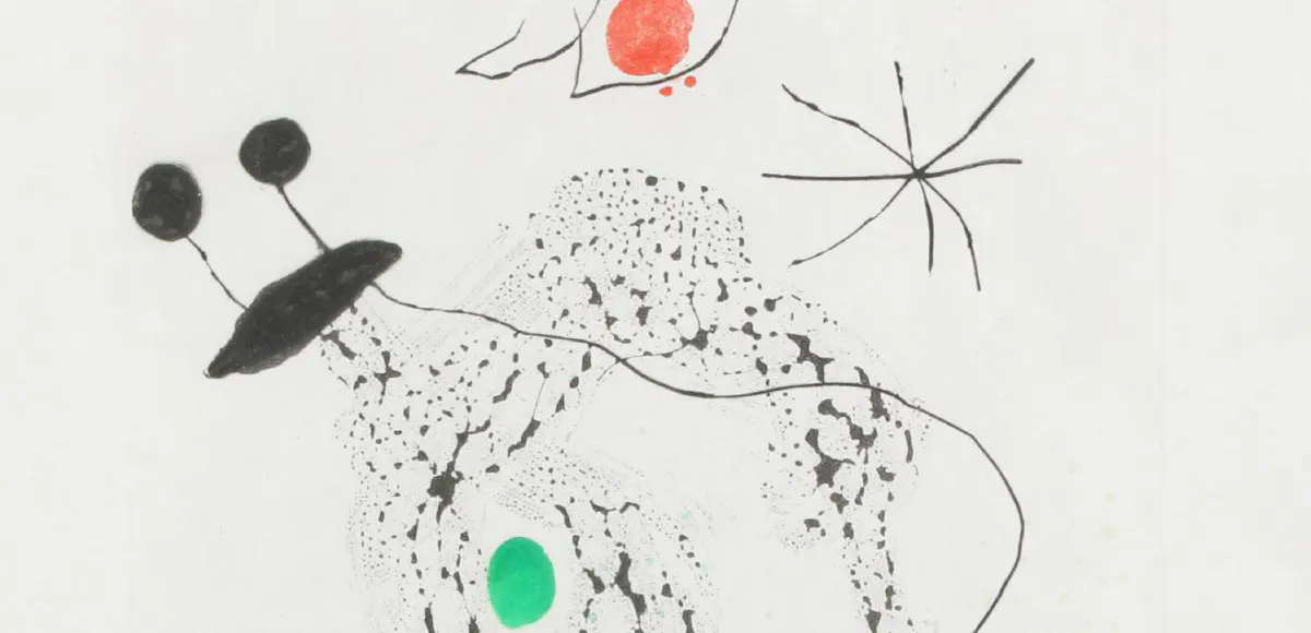 Joan Miró (1893-1983), 'Passacaille', färgetsning, signerad och numrerad (detalj). Foto: Dalarnas Auktionsbyrå


