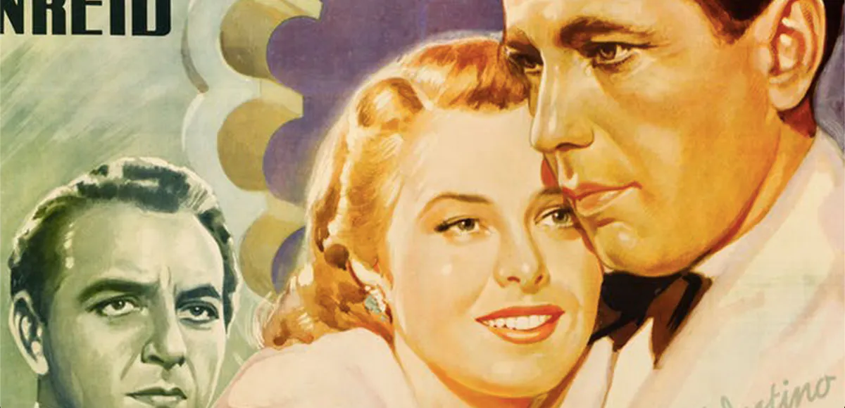 Casablanca, "4-seitiges" Plakat von Luigi Martinati für die italienische Veröffentlichung 1946. Foto © Heritage Auctions (Detail)