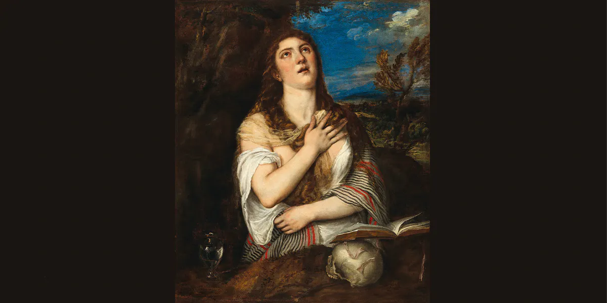 Tiziano Vecellio, gen. Tizian (Pieve di Cadore, ca. 1485/90–1576 Venedig) Die büßende Magdalena, 115 x 96,7 cm, gerahmt, Auktion 11. Mai 2022, erzielter Preis € 4.818.000. Foto © Dorotheum