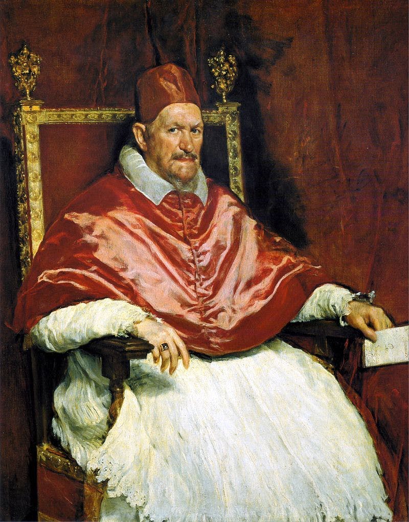 Diego Velázquez, Pope Innocent X, 1650, Galleria Doria Pamphili, Rome. Image public domain