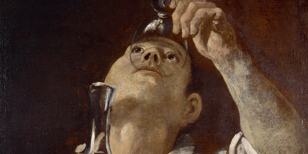 Annibale Carracci (1560-1609), Un garçon buvant (détail), image © Christ Church, Université d'Oxford
