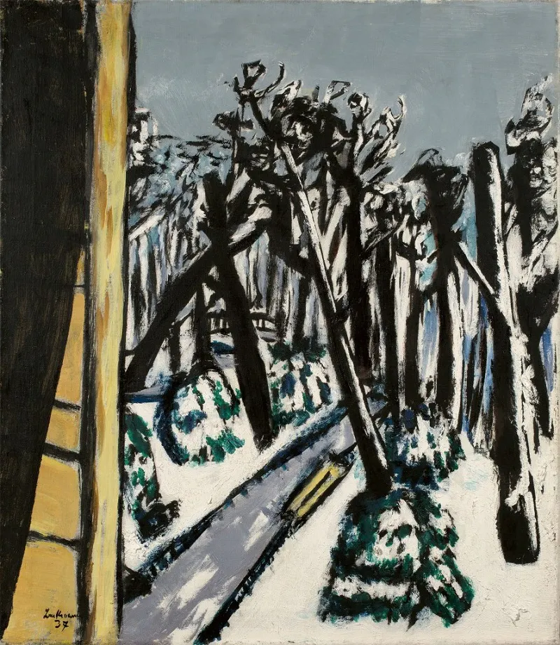 MAX BECKMANN. Tiergarten en invierno. Firmado (1937)
