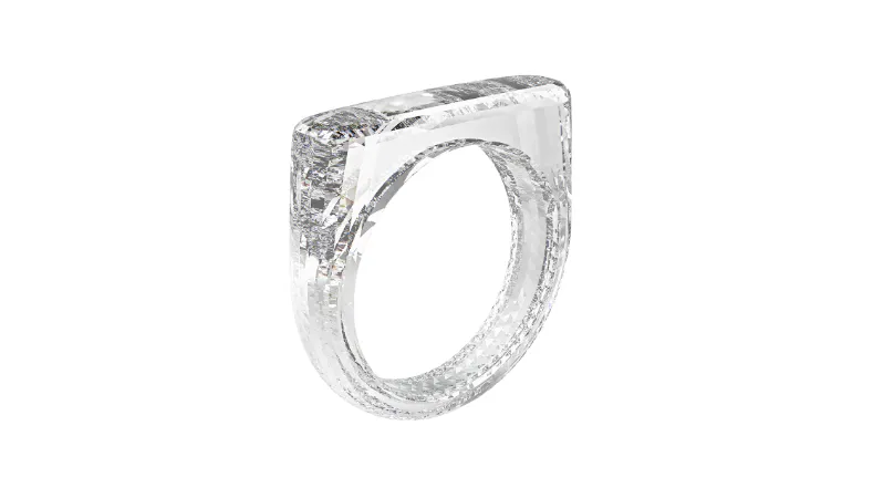 The (RED) ring, made entirely of diamonds, was recently sold in Miami by Sotheby's