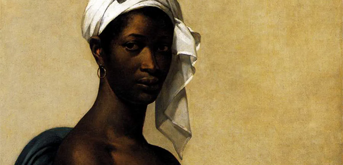 Marie-Guillemine Benoist, Portrait d’une négresse, 1800, olio su tela, 81 x 65 cm, Musée du Louvre, Paris. Foto di dominio pubblico (dettaglio)