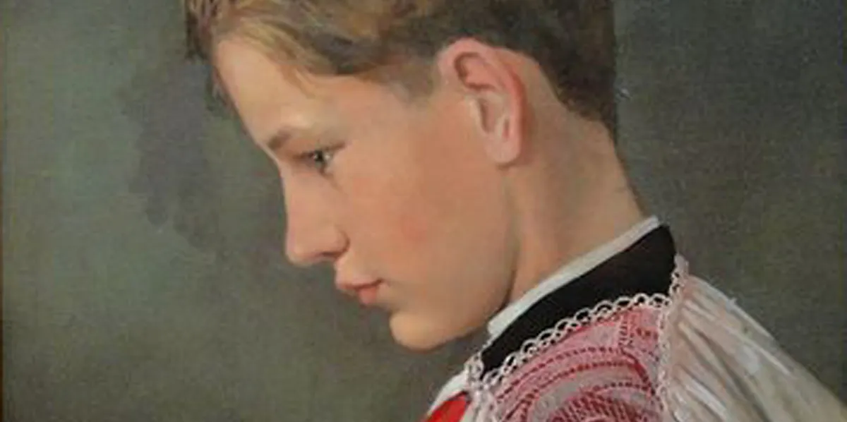 Owe Zerge, ‘Korgosse’ (detalj), olja på duk, signerad. Foto: Björnssons Auktionskammare