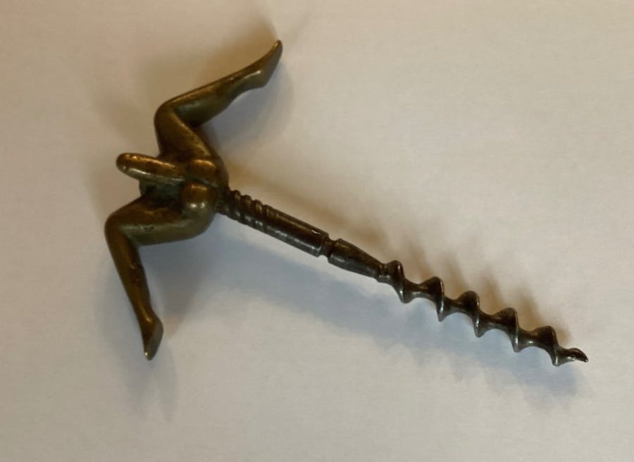 Rare erotic 'woman-man' corkscrew from the second half of the 19th century, bronze and steel, France. Photo © Catawiki