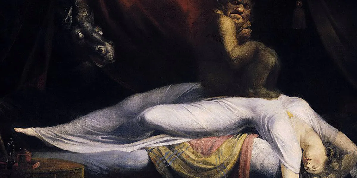 Henry Fuseli, L'Incubo, 1781. Immagine di dominio pubblico (dettaglio)