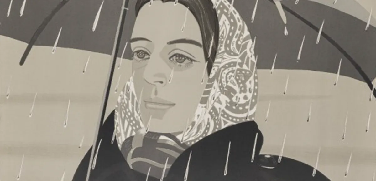 Alex Katz, "Grey Umbrella", Farblithografie/Velin, nummeriert 9/25 (AP), 1979 | Foto: © Quittenbaum (Detail)