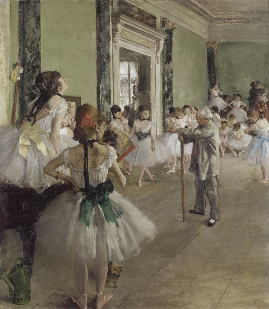 Edgar Degas, The Dance Class (La Classe de Danse), 1873–1876, oil on canvas. Image public domain