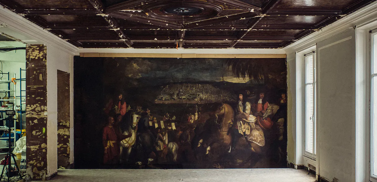 Arnoult de Vuez, L'Ambassade de Charles Marie Olier, marqui sde Nointel, en Palestine, 1674, huile sur toile, découvert dans la boutique Oscar de La Renta à Paris, image ©Julien Mignot/NYT-REDUX-REA