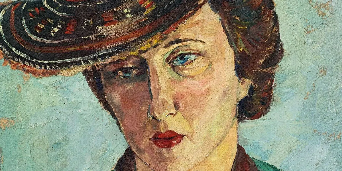 Irma Stern, 'Portrait of Freda Feldman in Basuto Hat', signed and dated 1943, oil on canvas. Photo © Strauss & Co