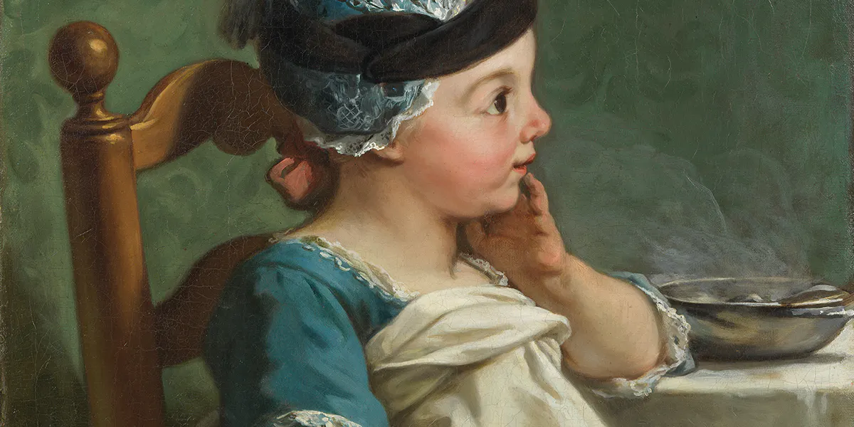 Jean Restout d. J. (1692-1768), Junge in einem Kinderstuhl (Jean-Bernard Restout 1732-1797), 1736, Öl/Lwd., 60 x 50 cm, Schwedisches Nationalmuseum, Stockholm. Foto gemeinfrei (Detail)