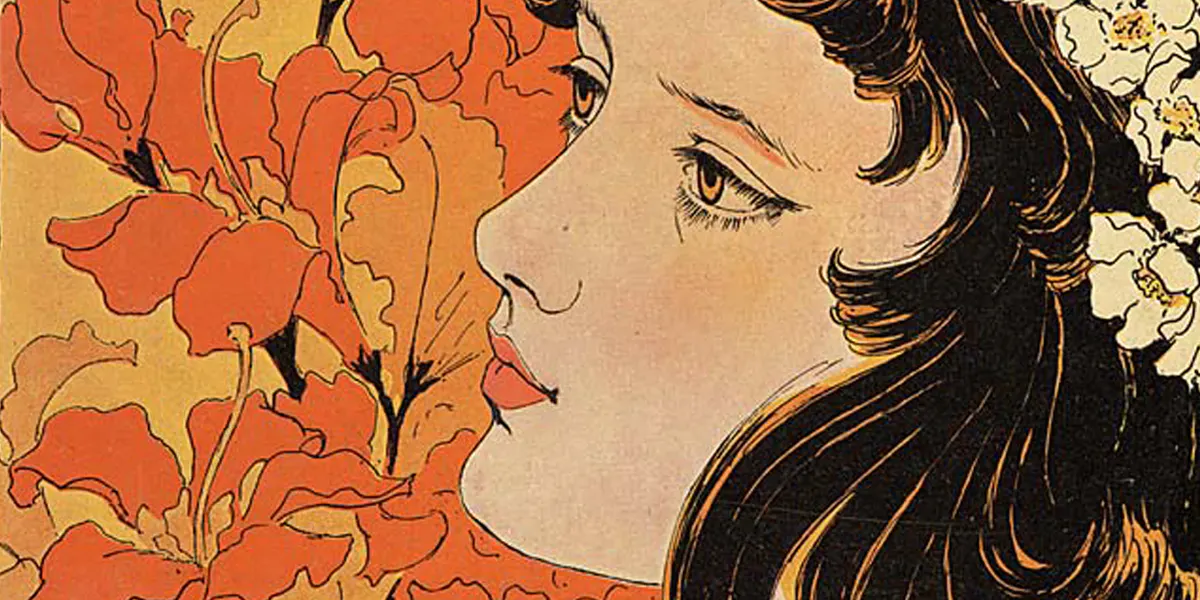 Otto Eckmann (1865-1902), Titelbild der Zeitschrift "Jugend" Nr. 14 von 1896, veröffentlicht am 4. April. Foto gemeinfrei (Detail)