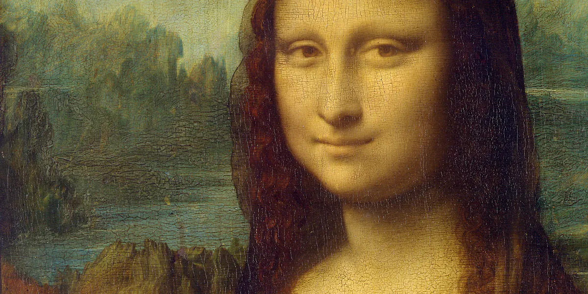 Leonardo da Vinci (1452-1519), Monna Lisa, 1503-06, olio/legno di pioppo, 77 x 53 cm, Musée du Louvre, Parigi. Foto di pubblico dominio (dettaglio)