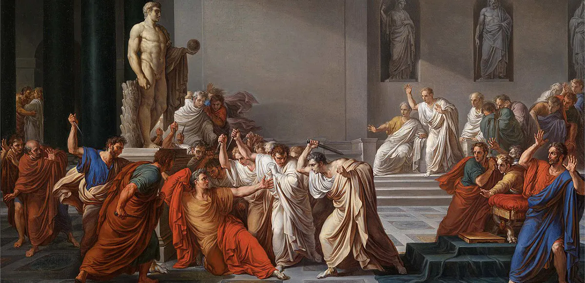 Vincenzo Camuccini, Der Tod des Cäsar, 1798, Galleria Nazionale d'Arte Moderna, Rom | Foto via Wikimedia Commons (Detail)