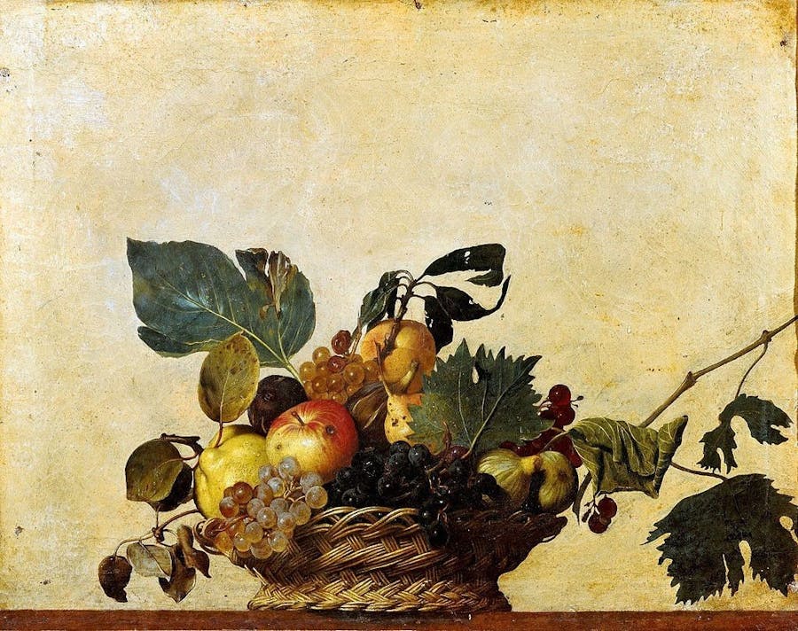 Le Caravage, Le panier de fruits, 1595-96, image via Wikipedia