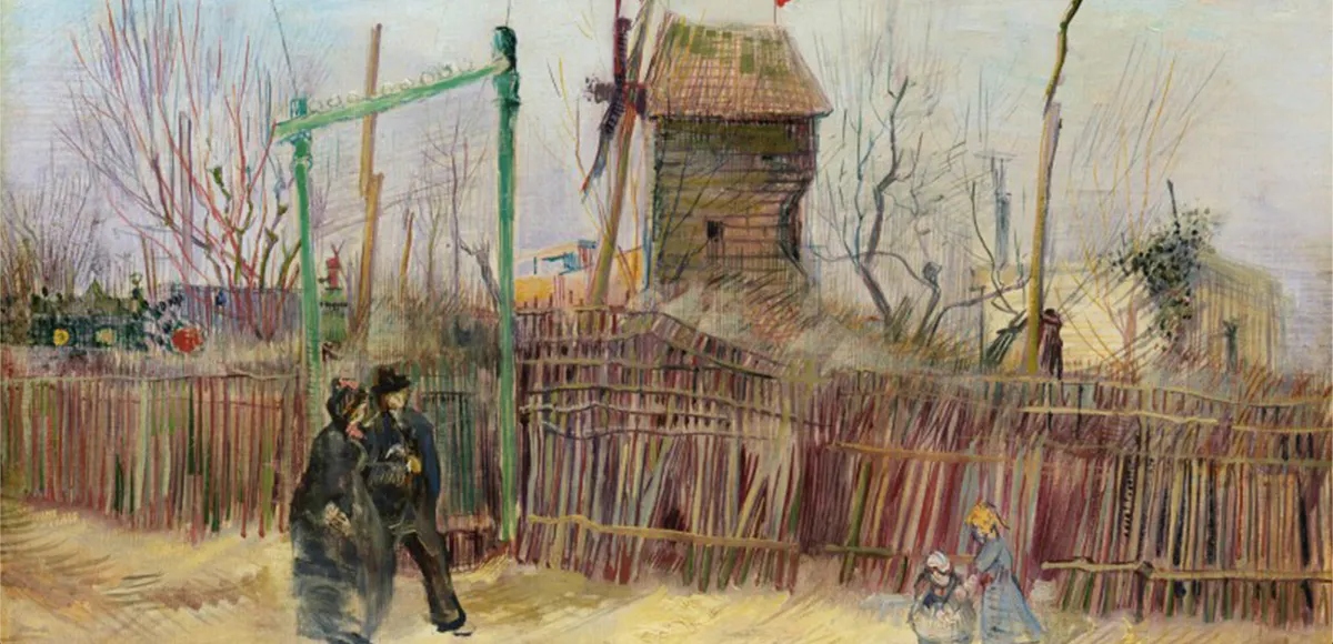 Vincent van Gogh (1853-1890), Scène de rue à Montmartre (Impasse des Deux Frères et le Moulin à Poivre), olja på duk, 1887, fransk privat samling | Foto: © Sotheby's (Detail)