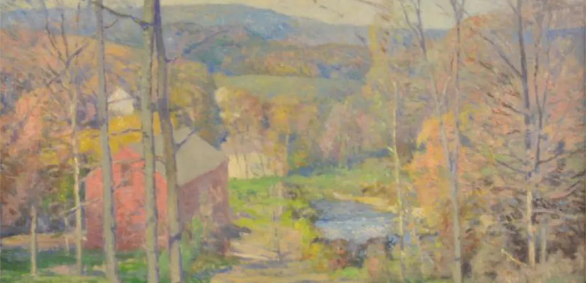 William Jurian Kaula (1871- 1953), The Old Red Mill, Öl/Lwd., signiert, 1920 | Foto: © Mebane Auction (Detail)