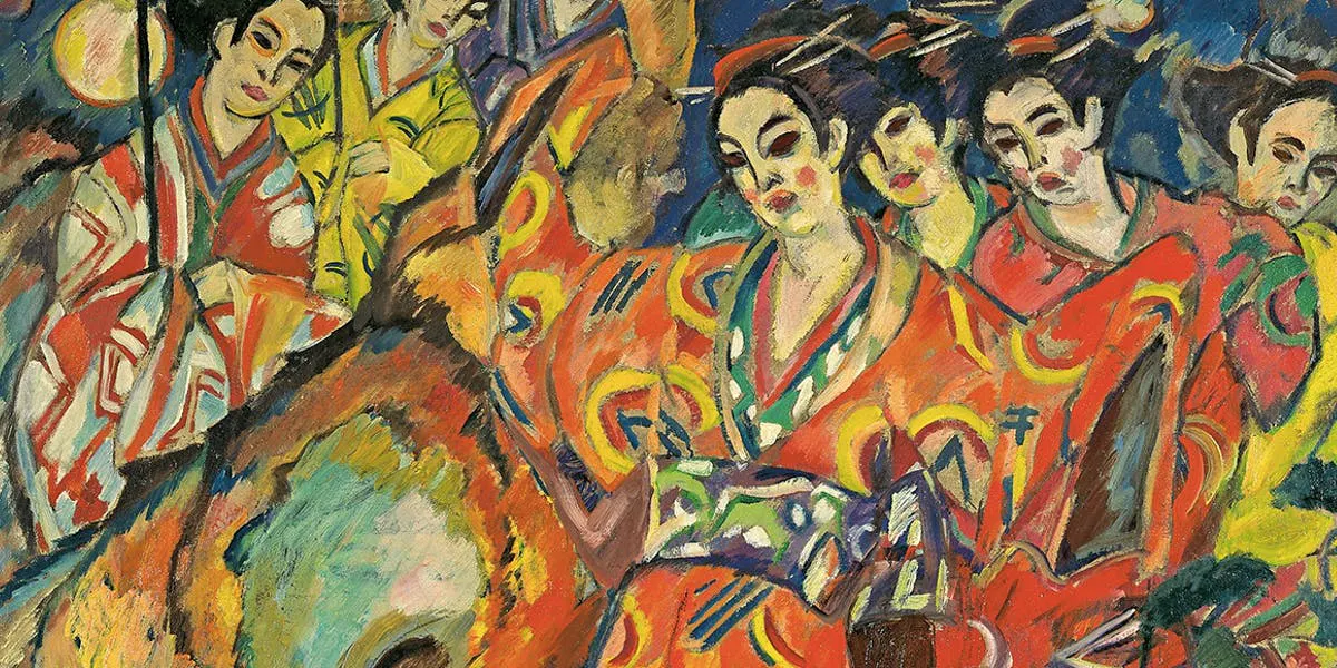 Georg Tappert (1880 Berlin 1957), 'Geisha-Revue', 1911-13, oil on canvas, signed. Photo: © Grisebach (detail)
