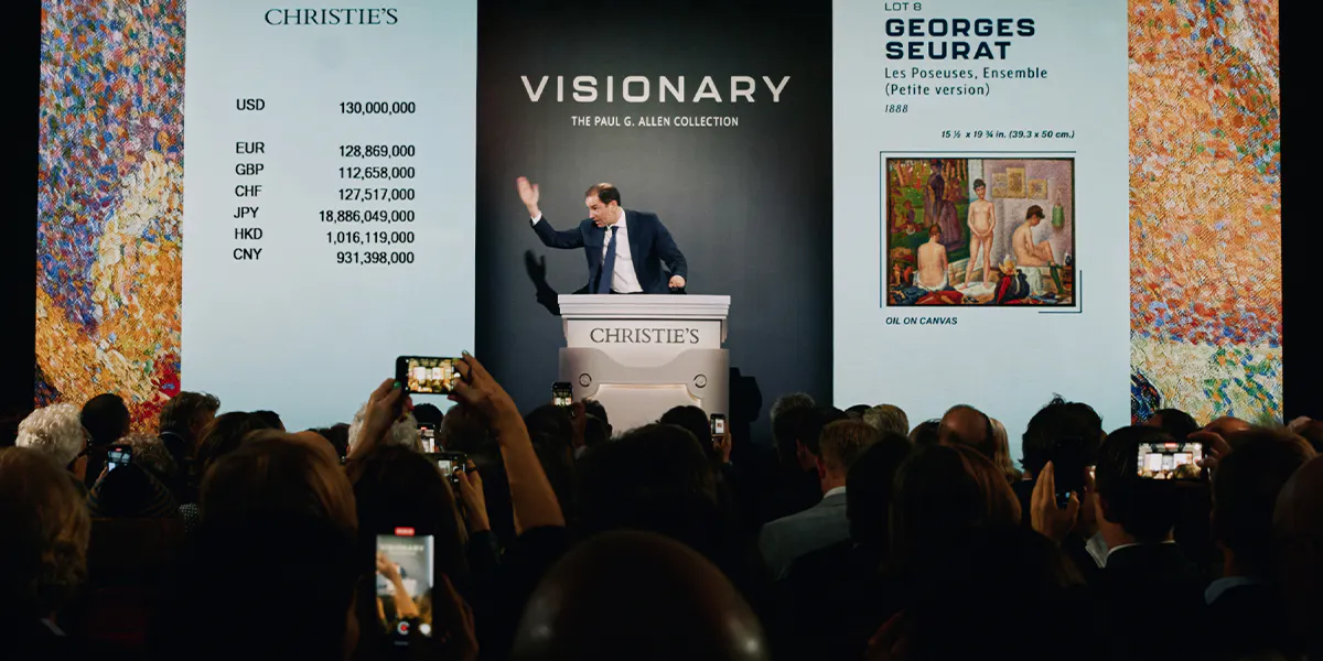 La sera del 9 novembre 2022, Christie's ha realizzato 1,5 miliardi di dollari USA con l'asta della prima parte della Collezione Paul G. Allen. Foto © Christie's (dettaglio)