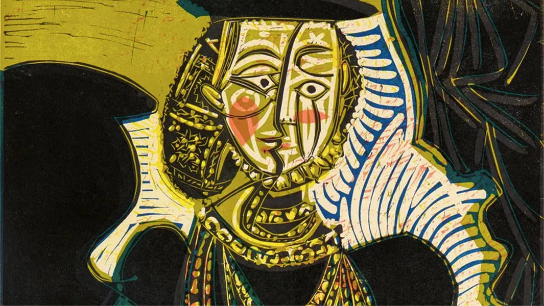 PICASSO. Portrait de jeune Fille, d'après Cranach le Jeune. II (detalle). Firmado (1958). Imagen vía: © Lempertz
