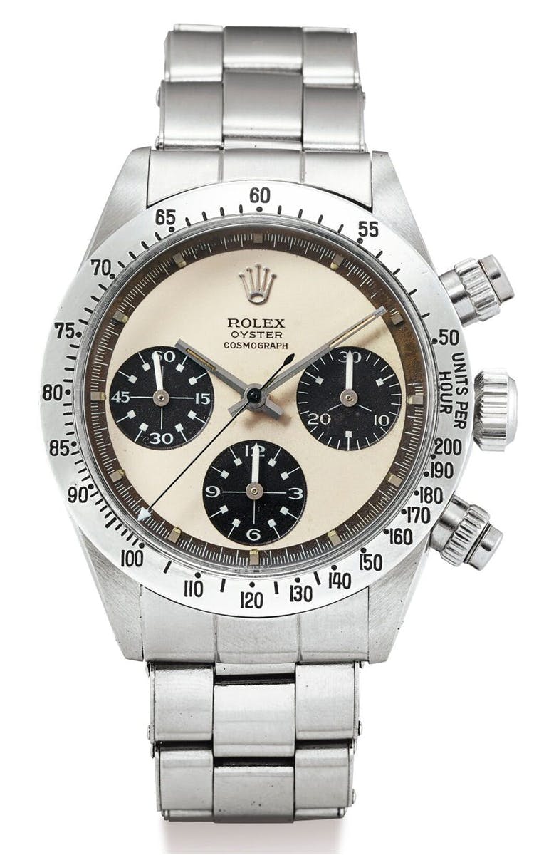 The Rolex Oyster Cosmograph Daytona Paul Newman, manufactured c. 1972. Photo Ⓒ Sotheby’s