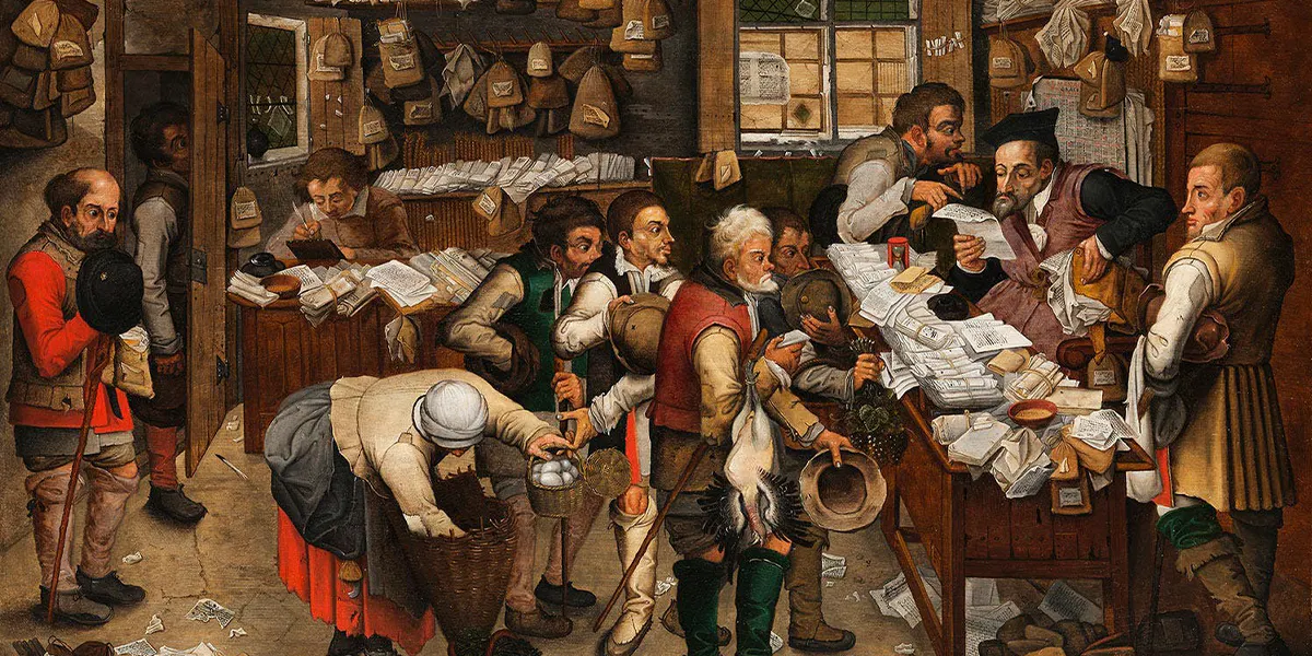 Pieter Brueghel d. J. (1564 Brüssel – 1637/38 Antwerpen), Der Bauernadvokat, 162(?), Öl/Holz, signiert und signiert, 55,3 x 85 cm. Foto © Hampel (Detail)