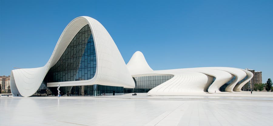 Heydar Aliyev Center in Baku, Azerbaijan, was designed by Zaha Hadid. Image: CC0