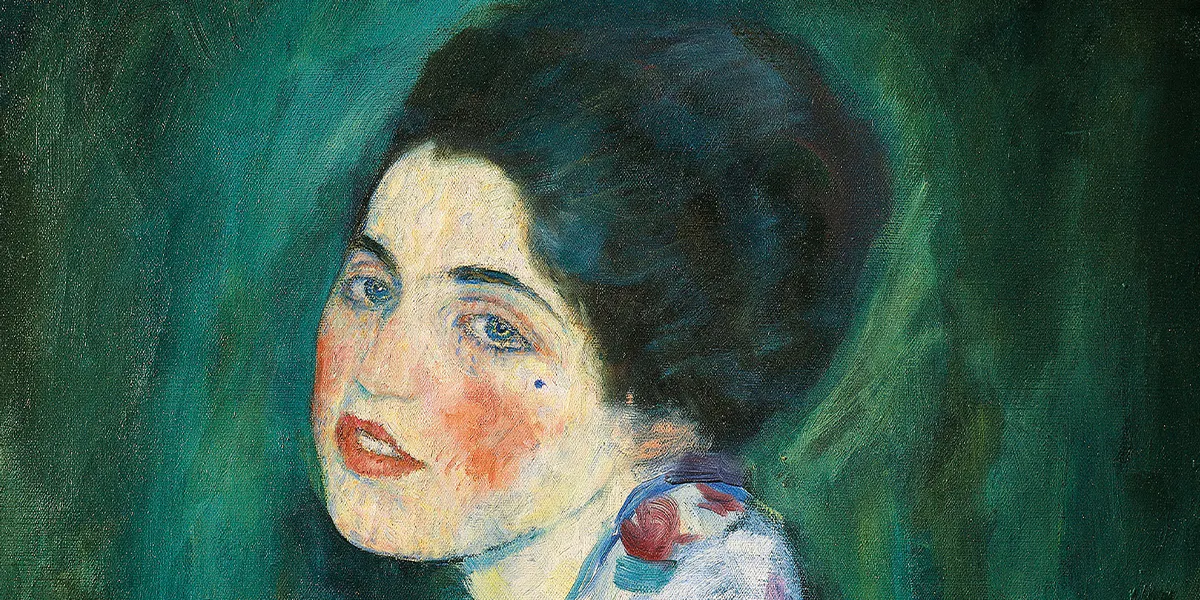 Gustav Klimt (1862-1918), Ritratto di Signora, 1916-1917, olio su tela, 60x55 cm, Piacenza, Galleria D'Arte Moderna Ricci Oddi. Immagine di dominio pubblico