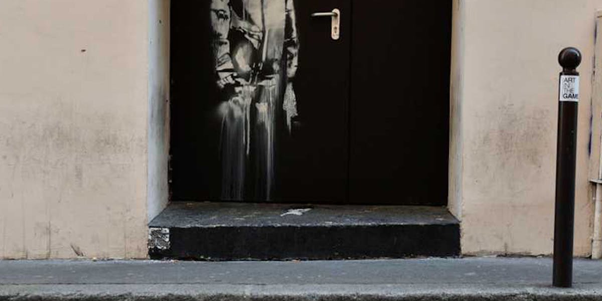 verk signerat banksy stulet i paris