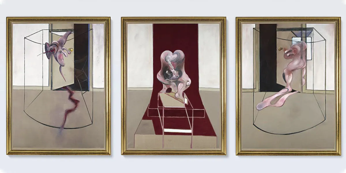 Francis Bacon, ‘Triptych Inspired by the Oresteia of Aeschylus’ [detail], 1981, three panels of 2 m x 1.5 m. Image © Sotheby's copy