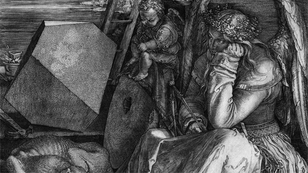 Albrecht Dürer, Die Melancholie (Melencolia I). Kupferstich, 1514 | Foto: © Bassenge (Detail)