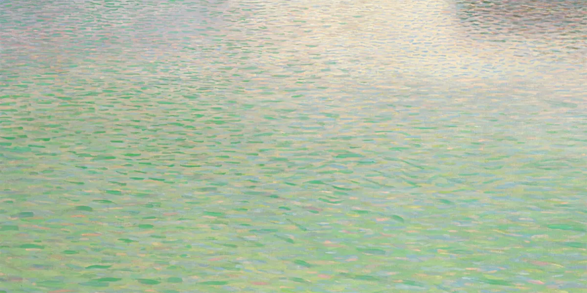 Gustav Klimt (1862-1918), Isola nell'Attersee, 1901/02, firmato, olio su tela, 100,5 x 100,5 cm. Foto © Sotheby's (dettaglio)