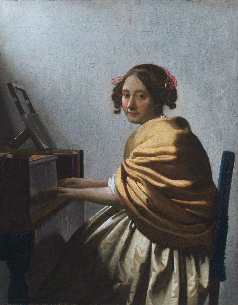 Vermeer's A Young Woman Seated at the Virginals sold at Sotheby's in 2004 for $29.4 million. Image © Sotheby's