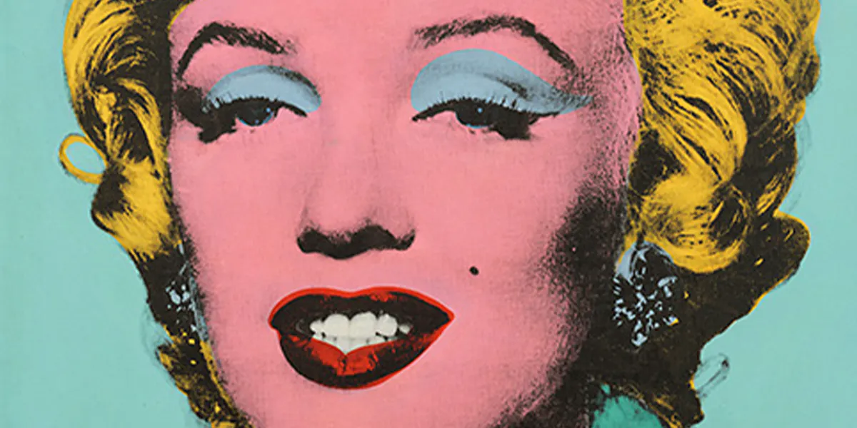 Andy Warhol (1928-1987), Shot Sage Blue Marilyn, 1964, acrilico e serigrafia su inchiostro su lino, 101,6 x 101,6 cm. Fondazione Thomas e Doris Ammann. Foto © Christie's (dettaglio)