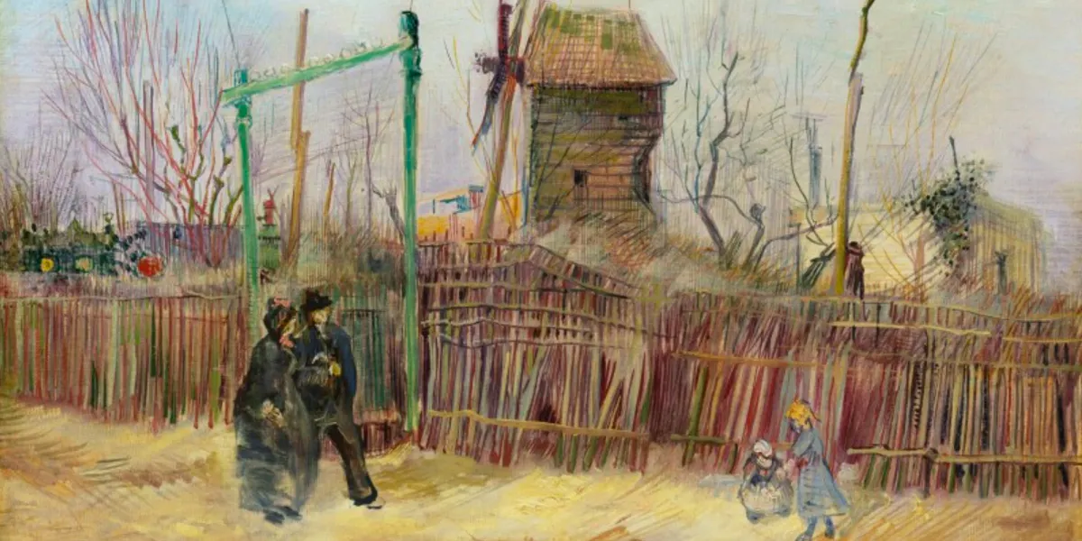 Vincent van Gogh (1853-1890), ‘Scène de rue à Montmartre (Impasse des Deux Frères et le Moulin à Poivre)’ [detail], oil on canvas, painted between late February and mid-April 1887, French private collection. Photo © Sotheby's