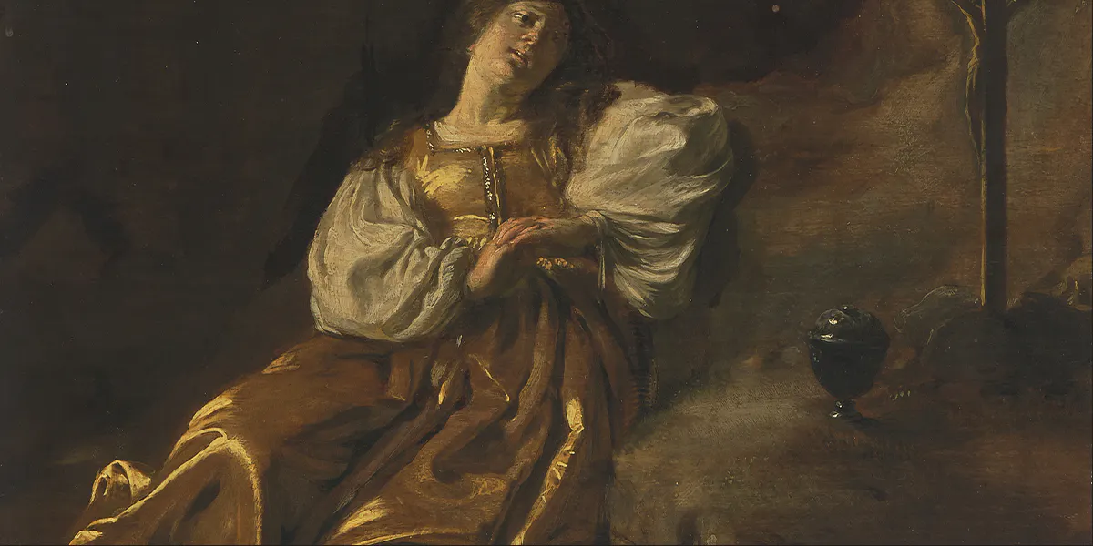 Thomas de Keyser (1596 Amsterdam 1667), Die büssende Magdalena, um 1636, Öl/Holz, 41,3 x 34,5 cm. Foto © Schuler Auktionen (Detail)