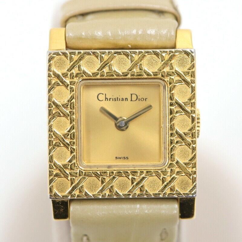 Preowned Christian Dior La D De Dior Quartz Diamond Black Dial Ladies Watch  CD042113