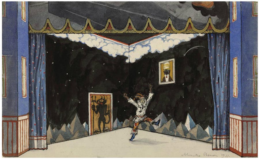 Alexandre Benois, ‘Petrushka's Room’, 1911. Immagine di dominio pubblico
