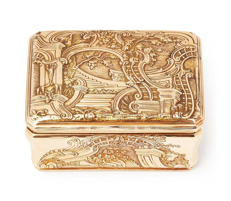 Caja de cigarros en oro, Berlín, circa 1750, foto © Lempertz