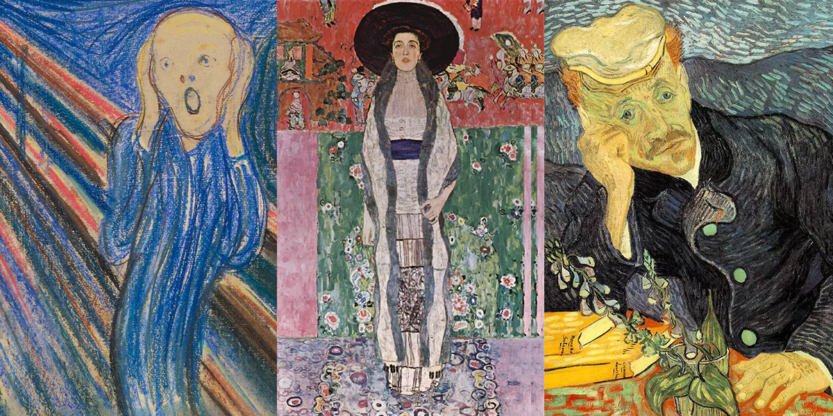 Munch – Klimt – Van Gogh. Fotos gemeinfrei (Details)