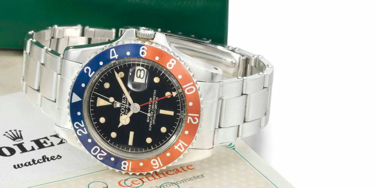 Rolex, Oyster Perpetual, GMT-Master, ref. 1675, casella n. 874'862, prodotto nel 1962. Foto © Christie's (particolare)