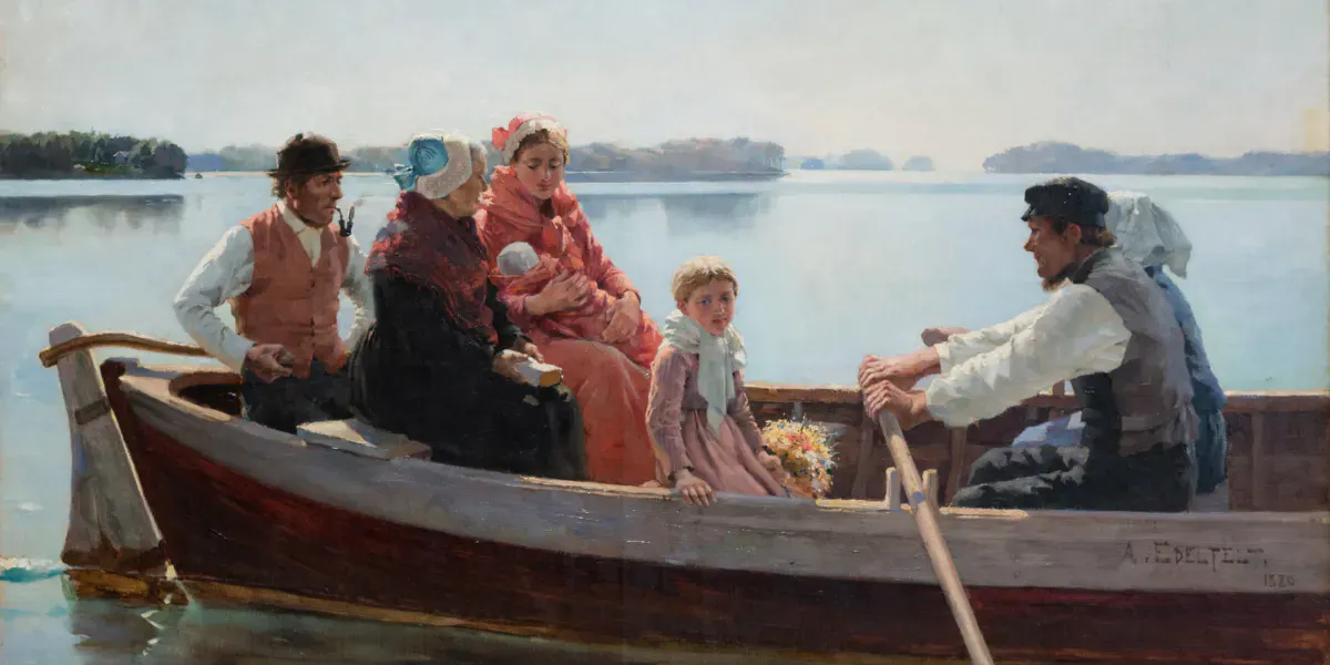 Albert Edelfelt (1854-1905), "Le baptême", huile sur toile, 1880. Photo © Stockholms Auktionsverk (détail)