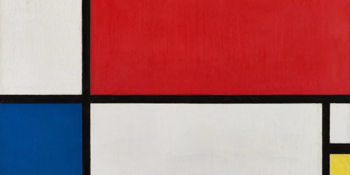 Piet Mondrian, Composition No. II (1930). Estimate over $50 million. Photo © 2022 Mondrian / Holtzman Trust via Sotheby's (detail)
