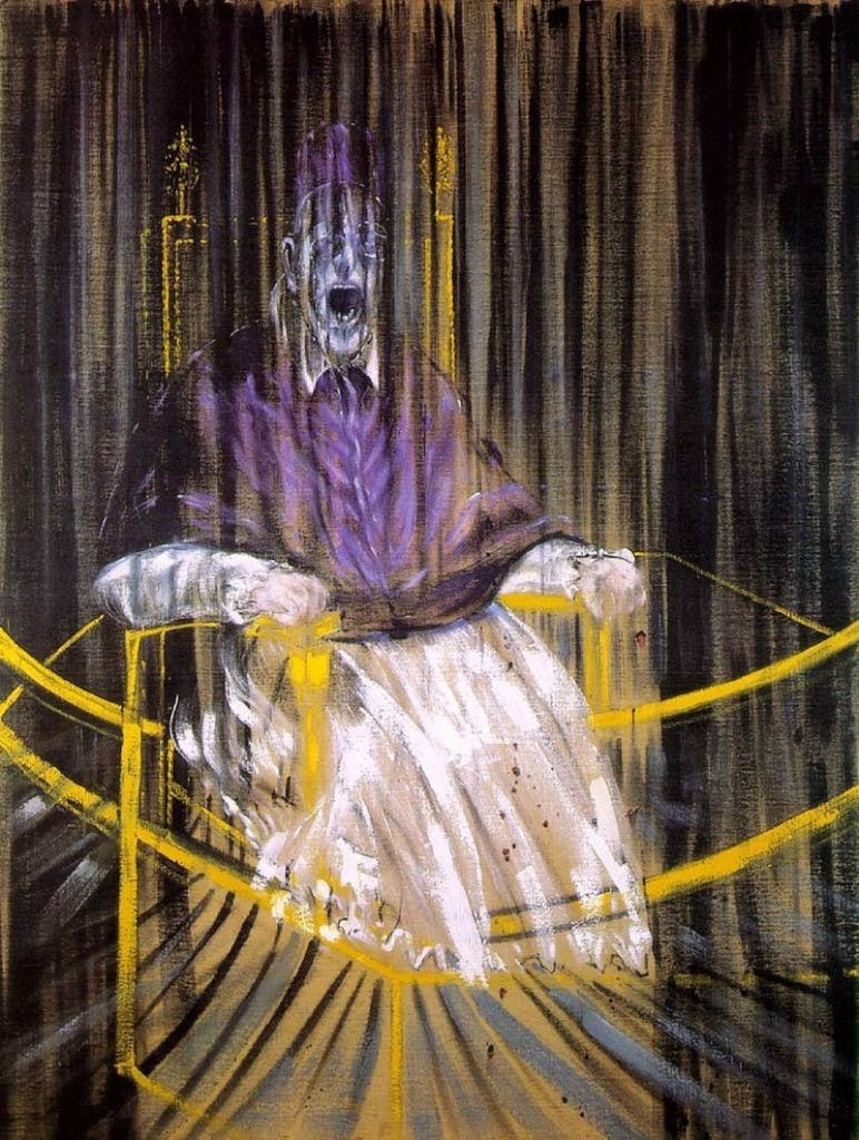 Francis Bacon, Study After Velazquez's Portrait of Innocent X, 1953. Public domain image
