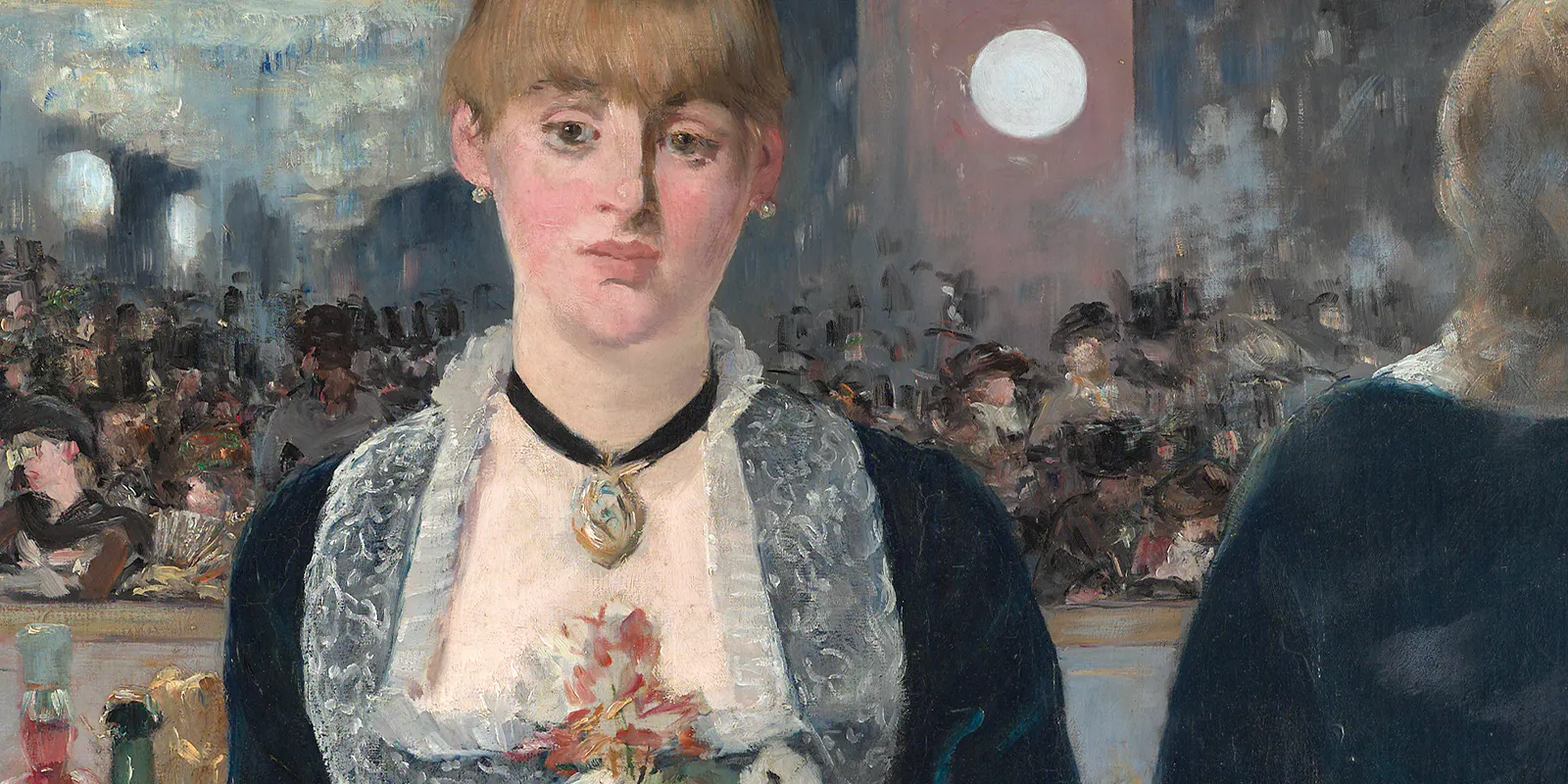 Édouard Manet (1832-1883), Un Bar aux Folies-Bergère, 1882, Öl/Lwd., 93 x 130 cm. Foto gemeinfrei (Detail)