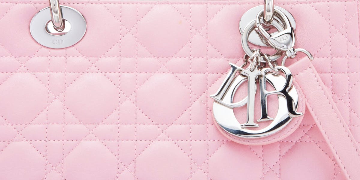Christian Dior Pearly Pink Cannage Quilted Lambskin Lady Dior